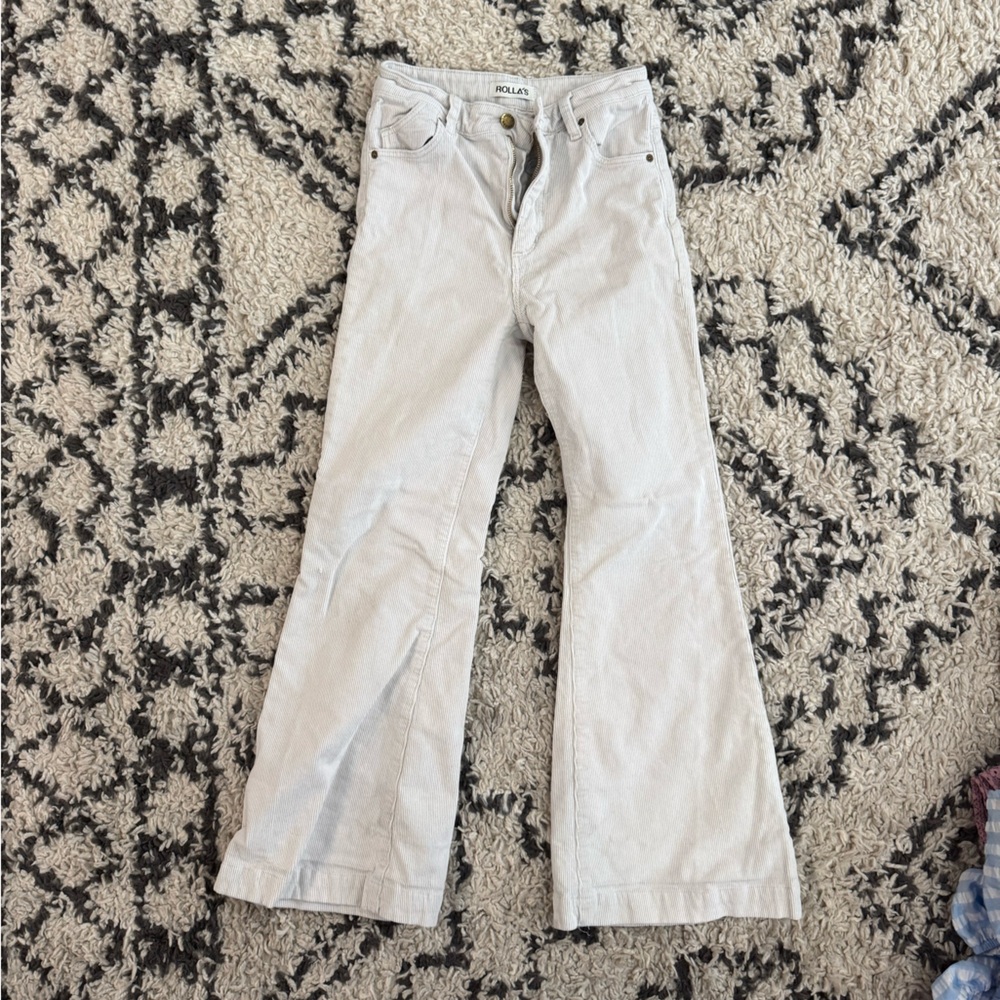 ROLLA'S eastcoast flare High Rise Flare cream corduroy pants 25